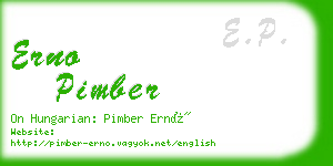erno pimber business card